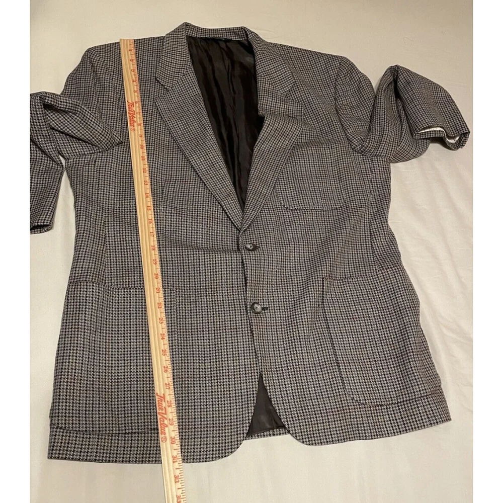 Vintage Burberrys Mens Blazer Sport Coat Casual Jacket Button Houndstooth